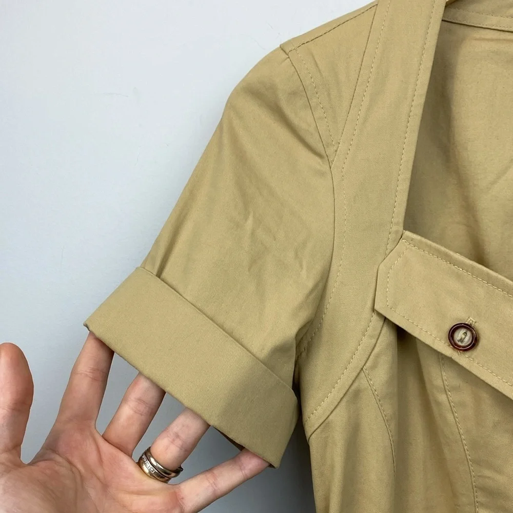 STAUD • RARE FIND • Sandra Safari Style Two-Tone Dress *Flaw* - Picture 6 of 16